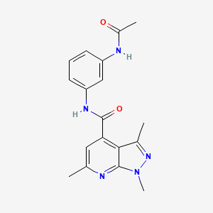 molecular formula C18H19N5O2 B4696931 N-[3-(acetylamino)phenyl]-1,3,6-trimethyl-1H-pyrazolo[3,4-b]pyridine-4-carboxamide 