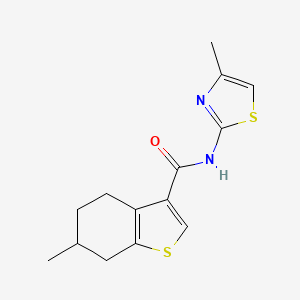 molecular formula C14H16N2OS2 B4696966 6-methyl-N-(4-methyl-1,3-thiazol-2-yl)-4,5,6,7-tetrahydro-1-benzothiophene-3-carboxamide 