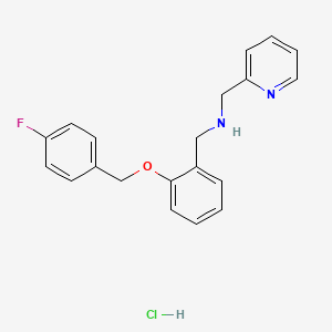 molecular formula C20H20ClFN2O B4696974 {2-[(4-fluorobenzyl)oxy]benzyl}(pyridin-2-ylmethyl)amine hydrochloride 