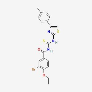 molecular formula C20H18BrN3O2S2 B4696984 3-bromo-4-ethoxy-N-({[4-(4-methylphenyl)-1,3-thiazol-2-yl]amino}carbonothioyl)benzamide 