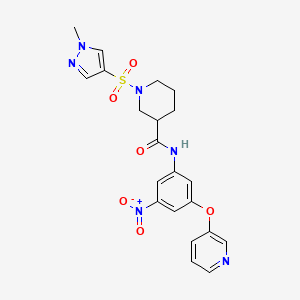 molecular formula C21H22N6O6S B4697017 1-[(1-methyl-1H-pyrazol-4-yl)sulfonyl]-N-[3-nitro-5-(3-pyridinyloxy)phenyl]-3-piperidinecarboxamide 