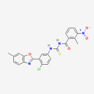 molecular formula C23H17ClN4O4S B4697036 N-({[4-chloro-3-(6-methyl-1,3-benzoxazol-2-yl)phenyl]amino}carbonothioyl)-2-methyl-3-nitrobenzamide 