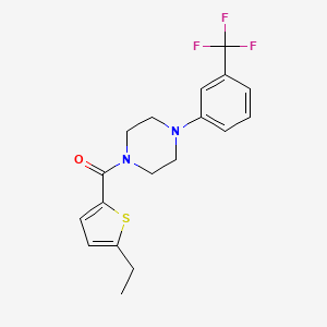 molecular formula C18H19F3N2OS B4697040 1-[(5-ethyl-2-thienyl)carbonyl]-4-[3-(trifluoromethyl)phenyl]piperazine 