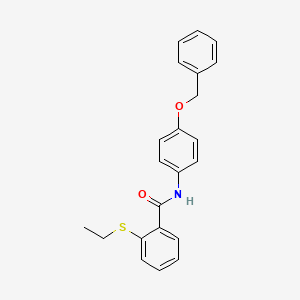 molecular formula C22H21NO2S B4697043 N-[4-(benzyloxy)phenyl]-2-(ethylthio)benzamide 