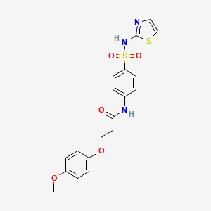 molecular formula C19H19N3O5S2 B4697045 3-(4-methoxyphenoxy)-N-{4-[(1,3-thiazol-2-ylamino)sulfonyl]phenyl}propanamide 