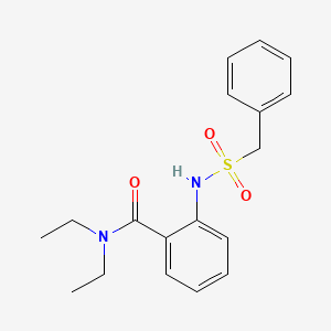 molecular formula C18H22N2O3S B4697049 2-[(benzylsulfonyl)amino]-N,N-diethylbenzamide 
