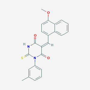 molecular formula C23H18N2O3S B4697051 5-[(4-methoxy-1-naphthyl)methylene]-1-(3-methylphenyl)-2-thioxodihydro-4,6(1H,5H)-pyrimidinedione 