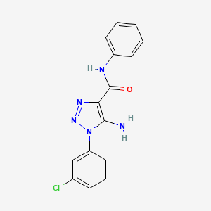 molecular formula C15H12ClN5O B4697086 5-amino-1-(3-chlorophenyl)-N-phenyl-1H-1,2,3-triazole-4-carboxamide 