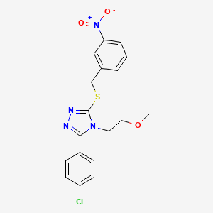 molecular formula C18H17ClN4O3S B4697098 3-(4-chlorophenyl)-4-(2-methoxyethyl)-5-[(3-nitrobenzyl)thio]-4H-1,2,4-triazole 
