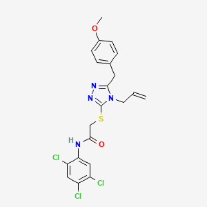 molecular formula C21H19Cl3N4O2S B4697122 2-{[4-allyl-5-(4-methoxybenzyl)-4H-1,2,4-triazol-3-yl]thio}-N-(2,4,5-trichlorophenyl)acetamide 