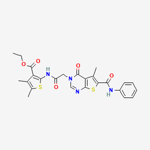 ethyl 2-({[6-(anilinocarbonyl)-5-methyl-4-oxothieno[2,3-d]pyrimidin-3(4H)-yl]acetyl}amino)-4,5-dimethyl-3-thiophenecarboxylate