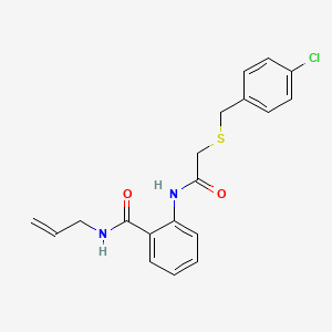 molecular formula C19H19ClN2O2S B4697161 N-allyl-2-({[(4-chlorobenzyl)thio]acetyl}amino)benzamide 
