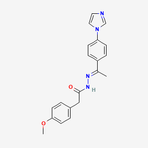 molecular formula C20H20N4O2 B4697174 N'-{1-[4-(1H-imidazol-1-yl)phenyl]ethylidene}-2-(4-methoxyphenyl)acetohydrazide 