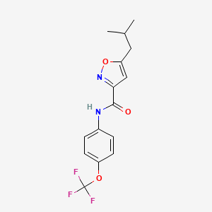 molecular formula C15H15F3N2O3 B4697182 5-isobutyl-N-[4-(trifluoromethoxy)phenyl]-3-isoxazolecarboxamide 