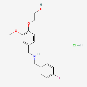molecular formula C17H21ClFNO3 B4697206 2-(4-{[(4-fluorobenzyl)amino]methyl}-2-methoxyphenoxy)ethanol hydrochloride 