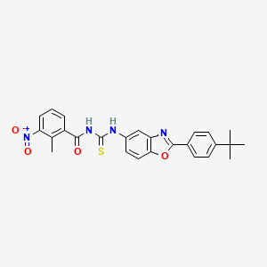 molecular formula C26H24N4O4S B4697211 N-({[2-(4-tert-butylphenyl)-1,3-benzoxazol-5-yl]amino}carbonothioyl)-2-methyl-3-nitrobenzamide 