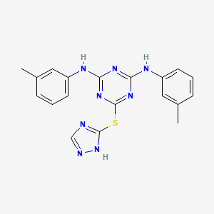 molecular formula C19H18N8S B4697215 N,N'-bis(3-methylphenyl)-6-(4H-1,2,4-triazol-3-ylthio)-1,3,5-triazine-2,4-diamine 