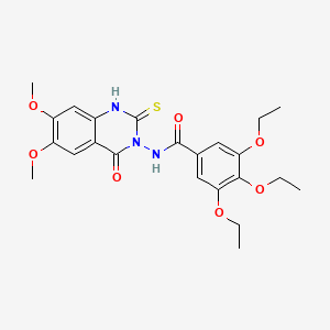molecular formula C23H27N3O7S B4697226 N-(6,7-dimethoxy-4-oxo-2-thioxo-1,4-dihydro-3(2H)-quinazolinyl)-3,4,5-triethoxybenzamide 