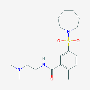 5-(1-azepanylsulfonyl)-N-[2-(dimethylamino)ethyl]-2-methylbenzamide