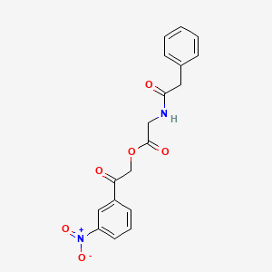 molecular formula C18H16N2O6 B4697240 2-(3-nitrophenyl)-2-oxoethyl N-(phenylacetyl)glycinate 