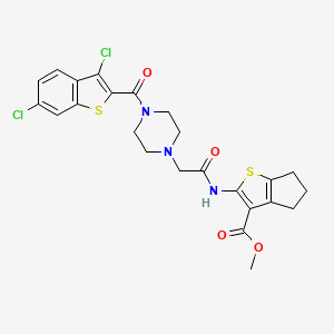 methyl 2-[({4-[(3,6-dichloro-1-benzothien-2-yl)carbonyl]-1-piperazinyl}acetyl)amino]-5,6-dihydro-4H-cyclopenta[b]thiophene-3-carboxylate