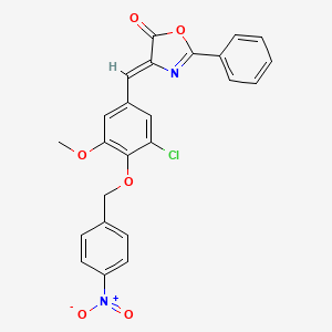 molecular formula C24H17ClN2O6 B4697307 4-{3-chloro-5-methoxy-4-[(4-nitrobenzyl)oxy]benzylidene}-2-phenyl-1,3-oxazol-5(4H)-one 