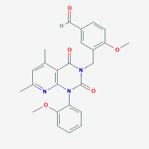 4-methoxy-3-{[1-(2-methoxyphenyl)-5,7-dimethyl-2,4-dioxo-1,4-dihydropyrido[2,3-d]pyrimidin-3(2H)-yl]methyl}benzaldehyde