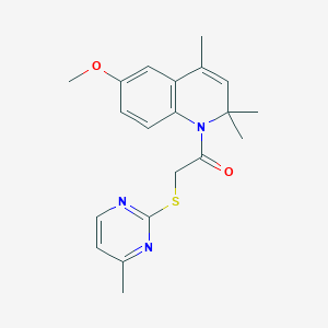 6-methoxy-2,2,4-trimethyl-1-{[(4-methyl-2-pyrimidinyl)thio]acetyl}-1,2-dihydroquinoline