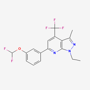 molecular formula C17H14F5N3O B4697335 6-[3-(difluoromethoxy)phenyl]-1-ethyl-3-methyl-4-(trifluoromethyl)-1H-pyrazolo[3,4-b]pyridine 