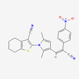 molecular formula C24H20N4O2S B4697342 2-{3-[2-cyano-2-(4-nitrophenyl)vinyl]-2,5-dimethyl-1H-pyrrol-1-yl}-4,5,6,7-tetrahydro-1-benzothiophene-3-carbonitrile 