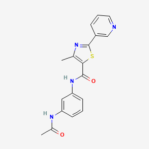 N-[3-(acetylamino)phenyl]-4-methyl-2-(3-pyridinyl)-1,3-thiazole-5-carboxamide