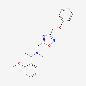 molecular formula C20H23N3O3 B4697357 1-(2-methoxyphenyl)-N-methyl-N-{[3-(phenoxymethyl)-1,2,4-oxadiazol-5-yl]methyl}ethanamine 