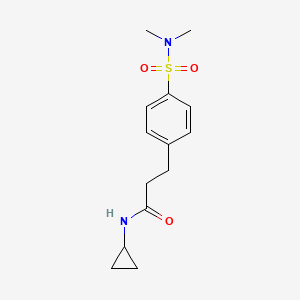 molecular formula C14H20N2O3S B4697388 N-cyclopropyl-3-{4-[(dimethylamino)sulfonyl]phenyl}propanamide 