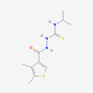 molecular formula C11H17N3OS2 B4697395 2-[(4,5-dimethyl-3-thienyl)carbonyl]-N-isopropylhydrazinecarbothioamide 