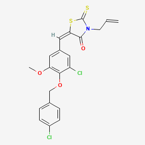 molecular formula C21H17Cl2NO3S2 B4697411 3-allyl-5-{3-chloro-4-[(4-chlorobenzyl)oxy]-5-methoxybenzylidene}-2-thioxo-1,3-thiazolidin-4-one 