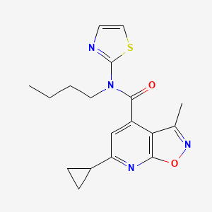 molecular formula C18H20N4O2S B4697426 N-butyl-6-cyclopropyl-3-methyl-N-1,3-thiazol-2-ylisoxazolo[5,4-b]pyridine-4-carboxamide 