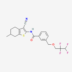 molecular formula C21H20F4N2O2S B4697441 N-(3-cyano-6-methyl-4,5,6,7-tetrahydro-1-benzothien-2-yl)-3-[(2,2,3,3-tetrafluoropropoxy)methyl]benzamide 