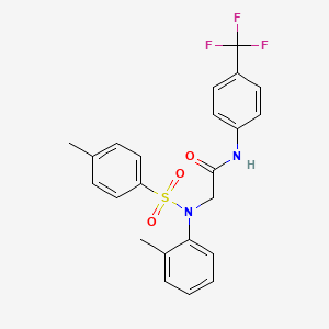 molecular formula C23H21F3N2O3S B4697443 N~2~-(2-methylphenyl)-N~2~-[(4-methylphenyl)sulfonyl]-N~1~-[4-(trifluoromethyl)phenyl]glycinamide 