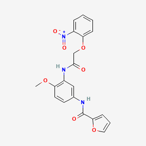 molecular formula C20H17N3O7 B4697450 N-(4-methoxy-3-{[(2-nitrophenoxy)acetyl]amino}phenyl)-2-furamide 