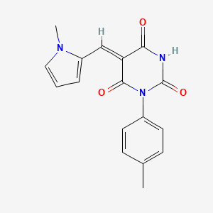 molecular formula C17H15N3O3 B4697468 1-(4-methylphenyl)-5-[(1-methyl-1H-pyrrol-2-yl)methylene]-2,4,6(1H,3H,5H)-pyrimidinetrione 