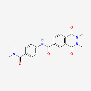 molecular formula C20H20N4O4 B4697527 N-{4-[(dimethylamino)carbonyl]phenyl}-2,3-dimethyl-1,4-dioxo-1,2,3,4-tetrahydro-6-phthalazinecarboxamide 