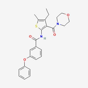 molecular formula C25H26N2O4S B4697555 N-[4-ethyl-5-methyl-3-(4-morpholinylcarbonyl)-2-thienyl]-3-phenoxybenzamide 