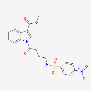 molecular formula C21H21N3O7S B4697567 methyl 1-(4-{methyl[(4-nitrophenyl)sulfonyl]amino}butanoyl)-1H-indole-3-carboxylate 