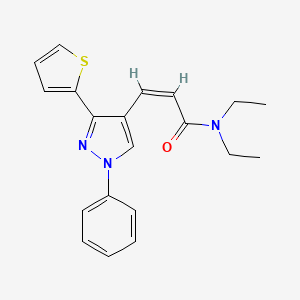 molecular formula C20H21N3OS B4697570 N,N-diethyl-3-[1-phenyl-3-(2-thienyl)-1H-pyrazol-4-yl]acrylamide 