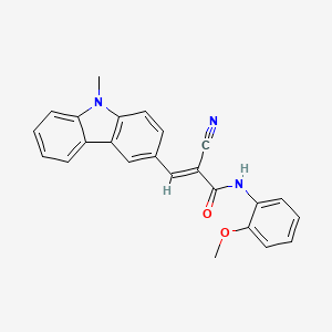 molecular formula C24H19N3O2 B4697576 2-cyano-N-(2-methoxyphenyl)-3-(9-methyl-9H-carbazol-3-yl)acrylamide 