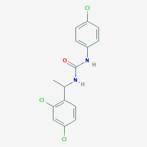 molecular formula C15H13Cl3N2O B4697577 N-(4-chlorophenyl)-N'-[1-(2,4-dichlorophenyl)ethyl]urea 