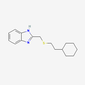 molecular formula C16H22N2S B4697579 2-{[(2-cyclohexylethyl)thio]methyl}-1H-benzimidazole 