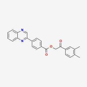 2-(3,4-dimethylphenyl)-2-oxoethyl 4-(2-quinoxalinyl)benzoate