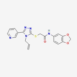 molecular formula C19H17N5O3S B4697591 2-{[4-allyl-5-(3-pyridinyl)-4H-1,2,4-triazol-3-yl]thio}-N-1,3-benzodioxol-5-ylacetamide 
