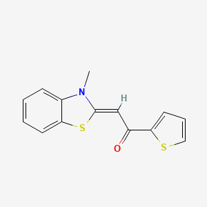 molecular formula C14H11NOS2 B4697645 2-(3-methyl-1,3-benzothiazol-2(3H)-ylidene)-1-(2-thienyl)ethanone 